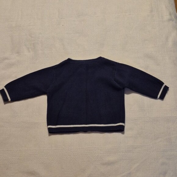 Gymboree boys 3-6 months blue with white zip up cardigan, NWOT 2002 - Picture 5 of 5
